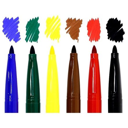 Фломастеры 6 цветов  Каляка-Маляка, утолщённые