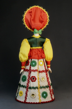 Кукла коллекционная Потешного промысла в стиле дымковской игрушки Вятская красавица