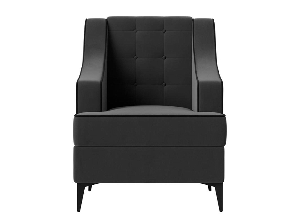 Кресло Марк, Серый\Черный, Велюр, 111870