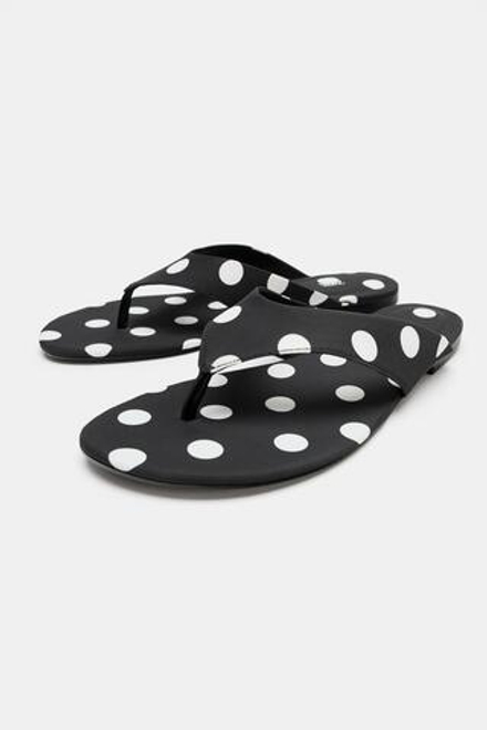 ZARA САНДАЛИИ В ГОРОШЕК, ЧЕРНЫЙ