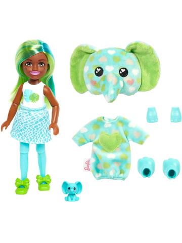 Кукла Барби Кьюти Ревил Слонёнок | Barbie Cutie Reveal Elephant HKR13 | кукла-сюрприз в костюме слонёнка Mattel 3+