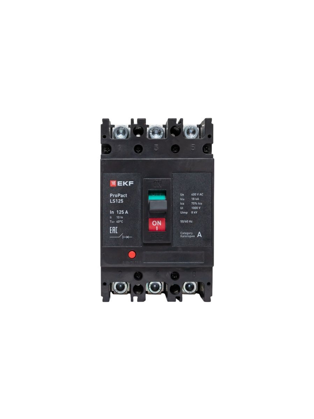 Выключатель автоматический 3п 125А 18кА LS125 ProPact EKF mccb-125-18-3-125-ls