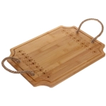 Доска бамбуковая для подачи и сервировки «SHEF» узор с ручками 38*29см
