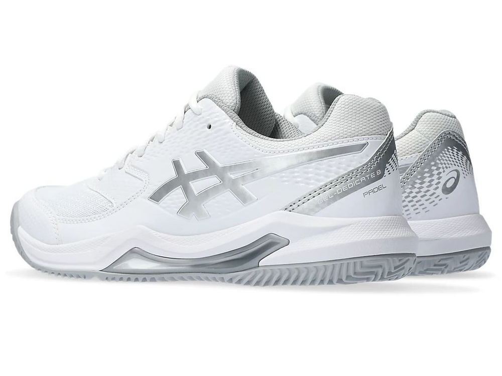 Женские кросовки для Padel Asics Gel-Dedicate 8 Padel - white/pure silver