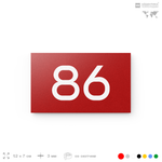 Табличка с номером 86 на дверь квартиры, для офиса, кабинета, аудитории, склада, красная 120х70 мм, Айдентика Технолоджи
