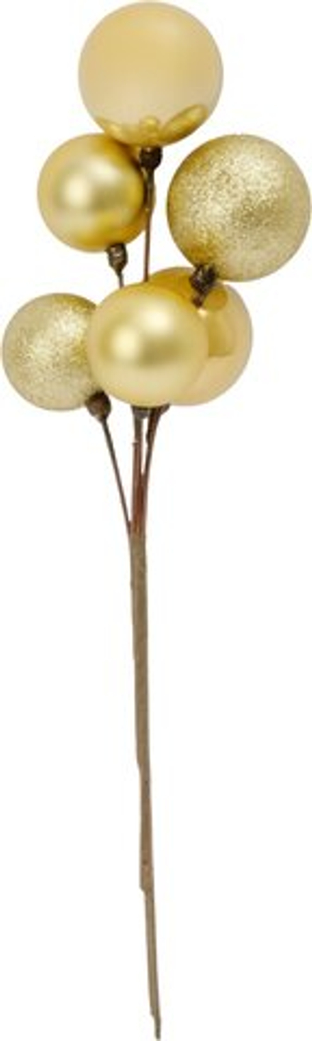 Ветка декоративная Шарики 5+6см золото, SYQH-0124048