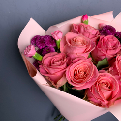 Букет "Мистик" (роза ,сантини ,диантус)