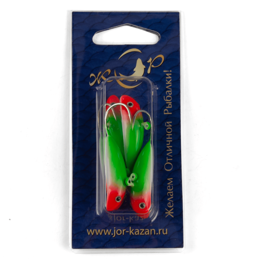 Блесна-мормышка ЖОР "Сомик" цветная флуоресцентная (35мм, 16гр, 5шт/уп)