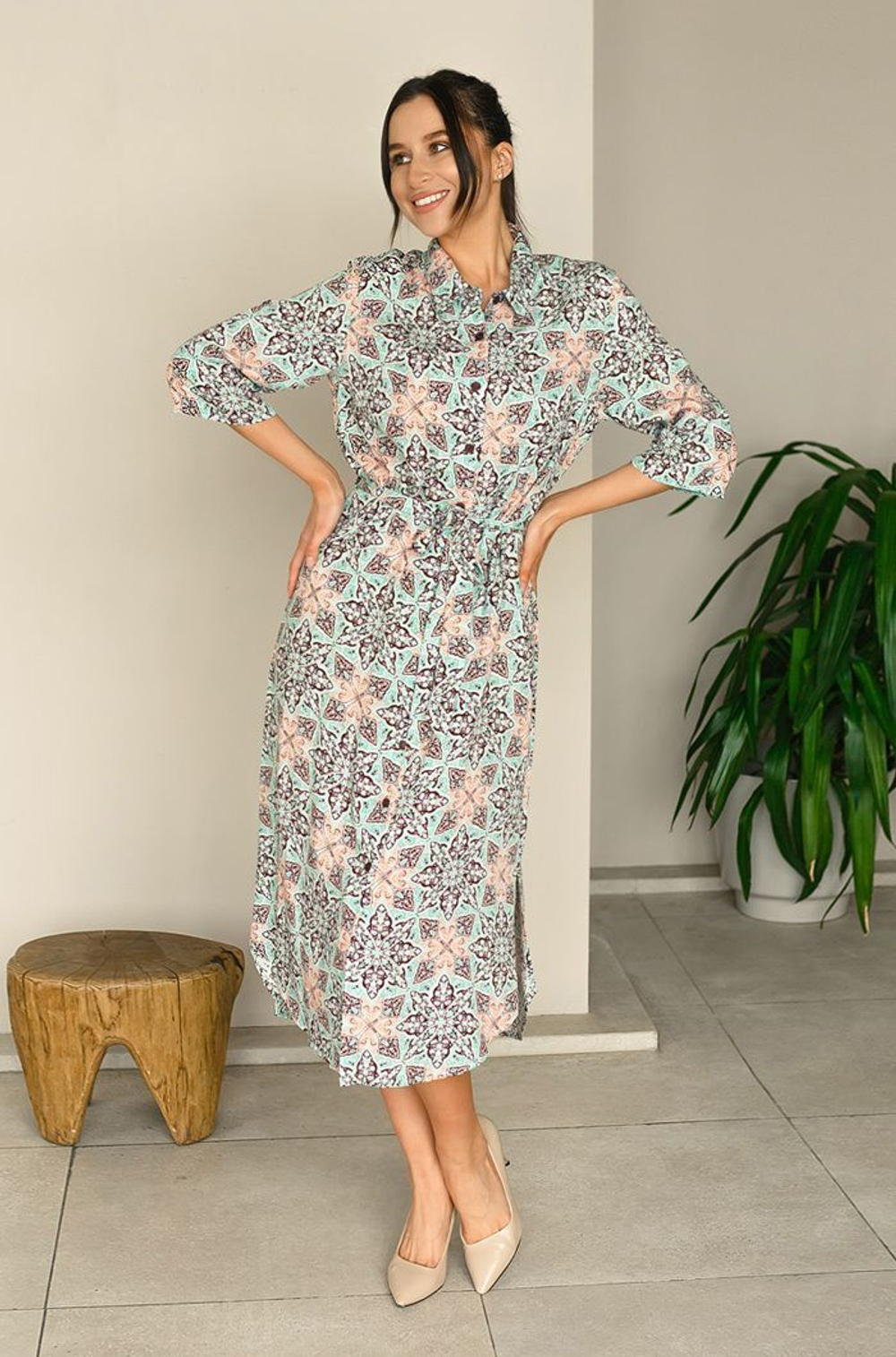 Туника из яркой принтованной вискозы Simona (Размер: 4X) (Цвет: разноцветный)