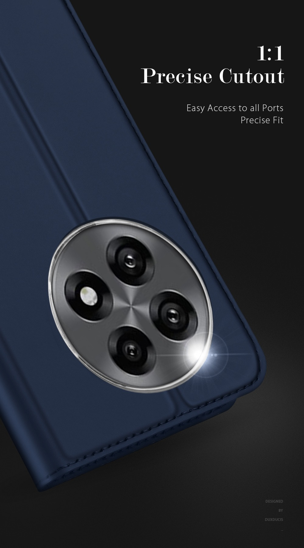 Чехол книжка из PU кожи синего цвета от Dux Ducis для OnePlus 13R, OnePlus Ace 5 и 5 Pro, серия Skin Pro Series Case