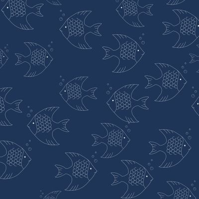 Стая рыб (синий фон)