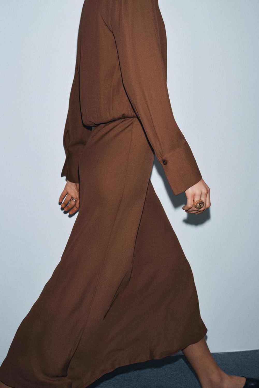 ZARA ПЛАТЬЕ ИЗ КОЛЛЕКЦИИ ZW LIMITED EDITION, ЧЕРЕПИЧНЫЙ