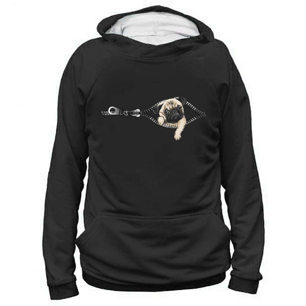 Толстовка "Мопс в кармане"