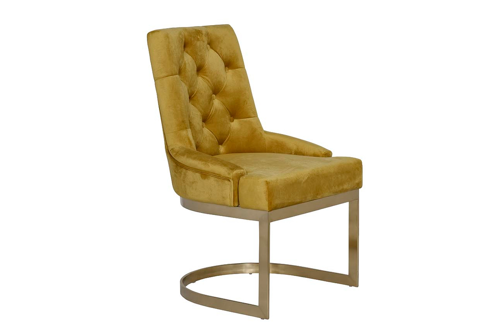 Стул Garda Decor велюр оливковый, матовое золото 65*61*93 см