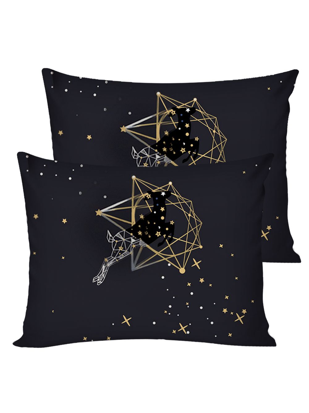 Постельное белье Simple House "Звездный олень" семейное   наволочки 50х70 2шт Простынь на резинке 160х200 см  Пододеяльник 145х215 см(2шт)