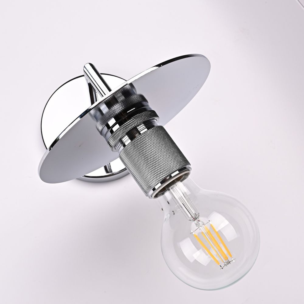 Бра Rh Utilitaire Knurled Disk Shade Sconce Silver By Imperiumloft