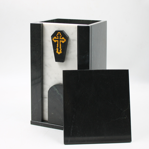 Урна для праха "Храм" белый мрамор