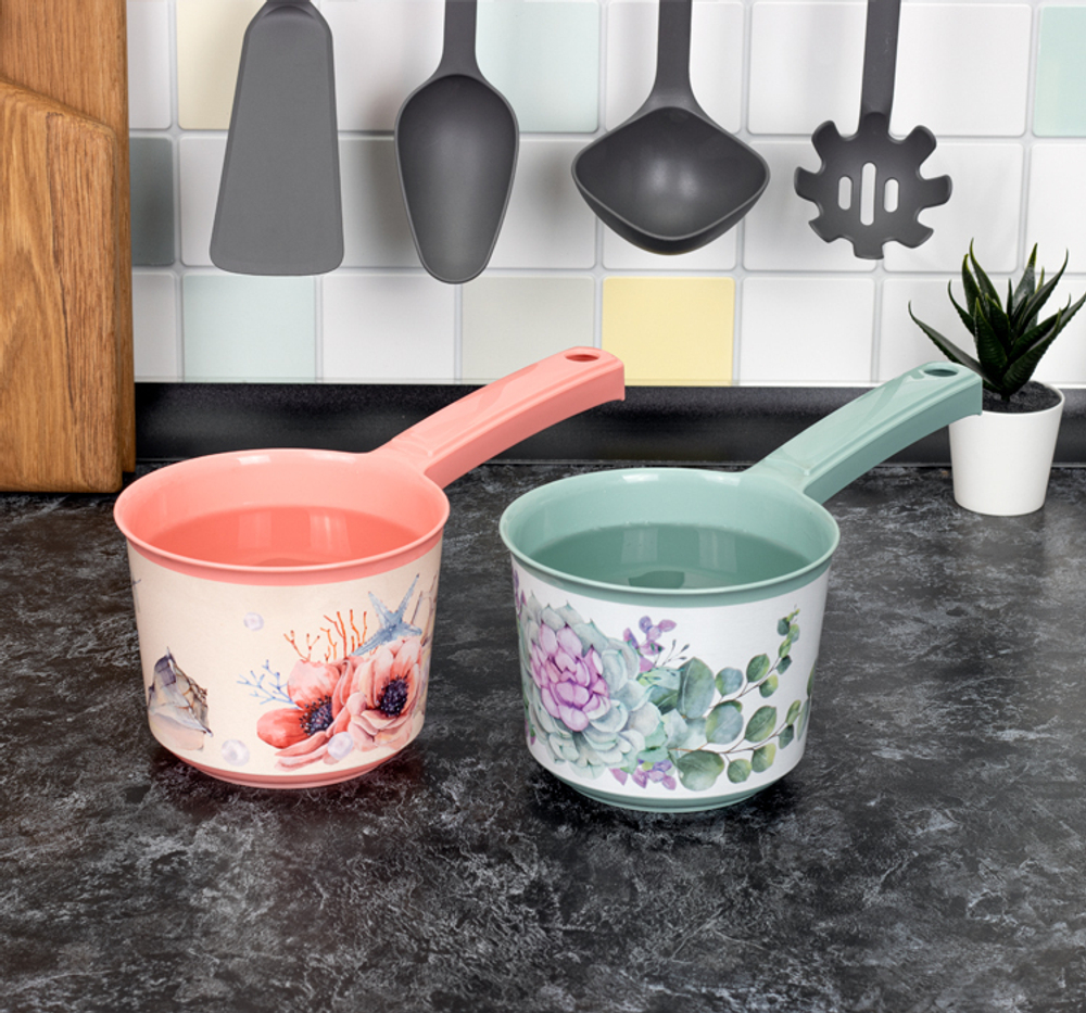 Ковш 1,0л ДЕКО с рисунком М1217