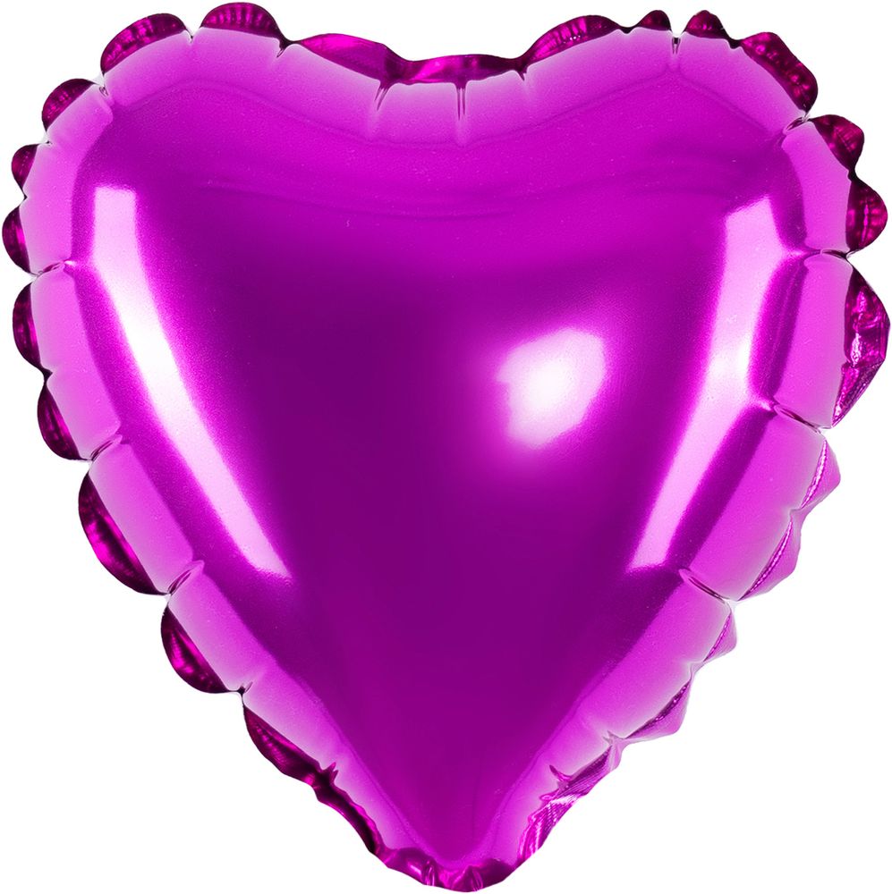 Шар с клапаном (5&#39;&#39;/13 см) Микро-сердце, Фуше, Металлик, 1 шт.
