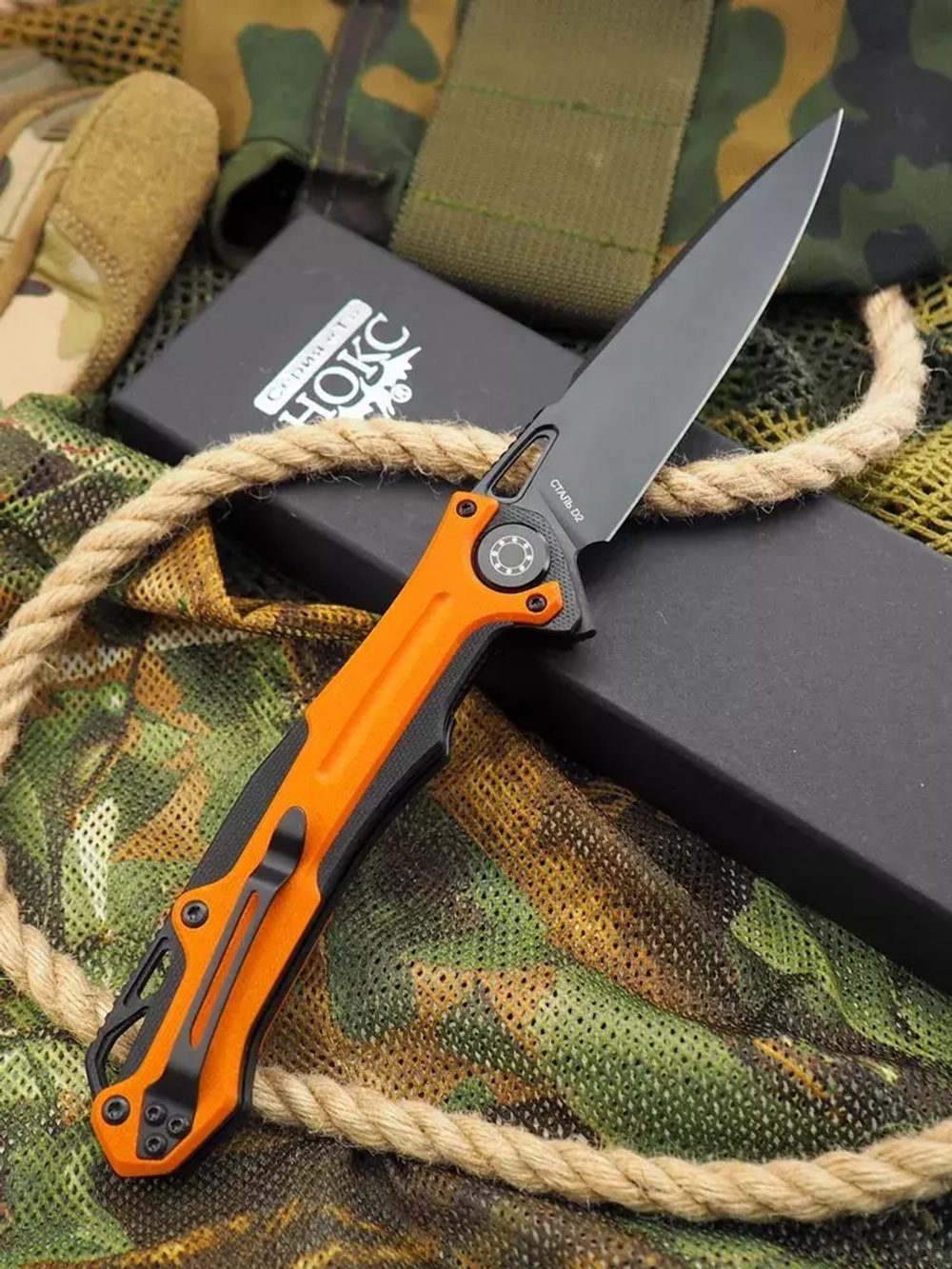 Складной нож НОКС "Фантом" 338-708406 c клинком из стали D2, рукоять G10