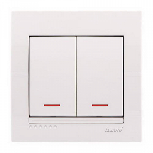 DERIY 702 0202 112 Выключатель 2-ой с подсв. бел