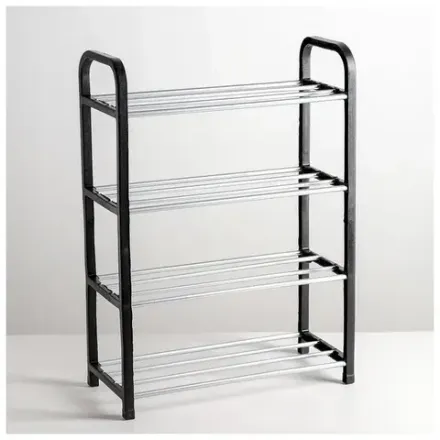 Обувница Доляна (Черный), 4 яруса, 42×19×60 см