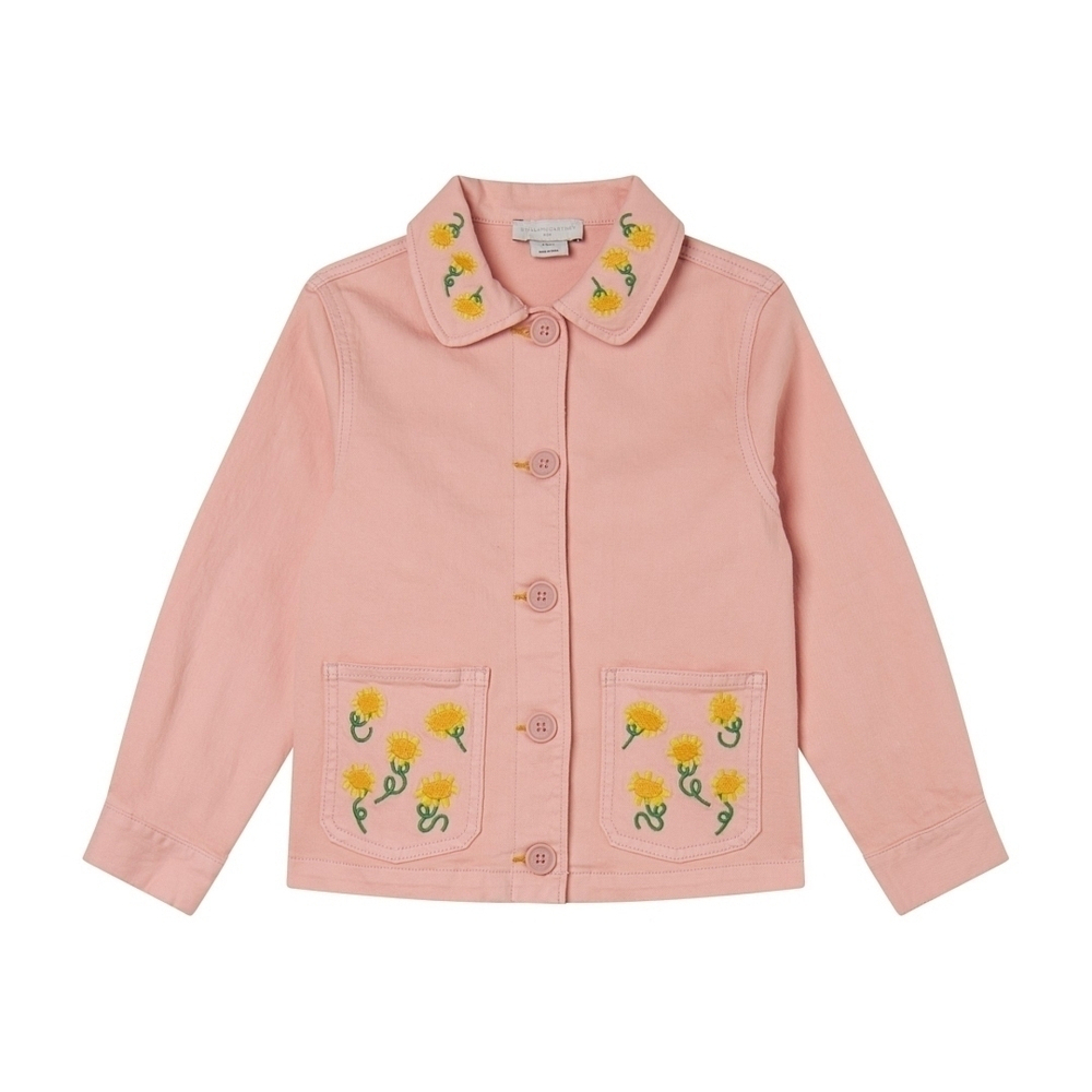 Куртка джинсовая STELLA McCARTNEY Персиковый/Вышивки: подсолнухи (Девочка)