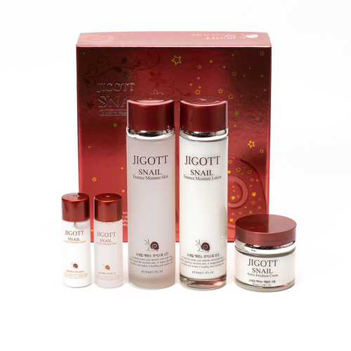 [Jigott] Snail essence moisture skin care 3set - Набор для ухода за лицом с муцином улитки