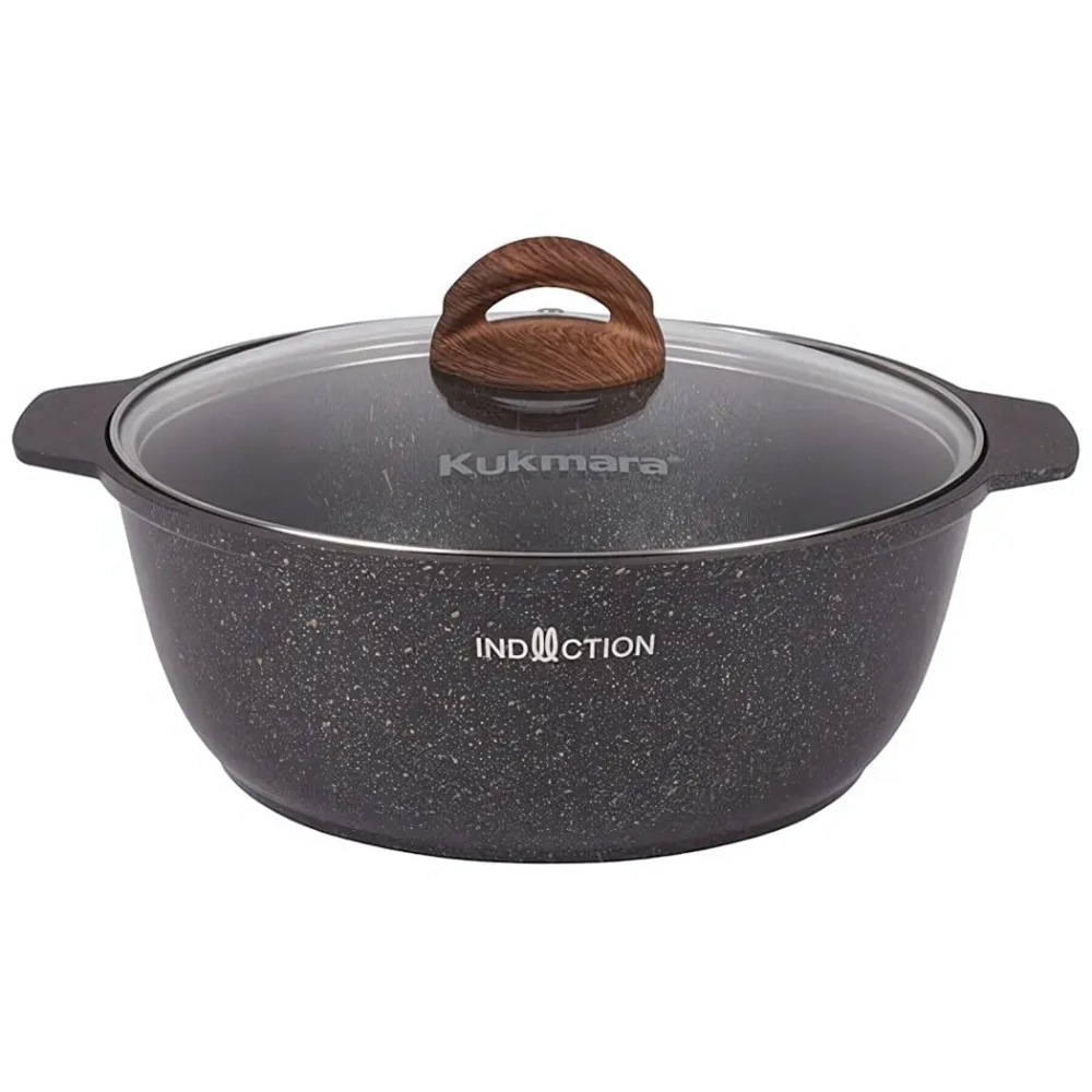Кастрюля-жаровня 4л «Granit Ultra Induction» (original) со стеклянной крышкой жгои41а
