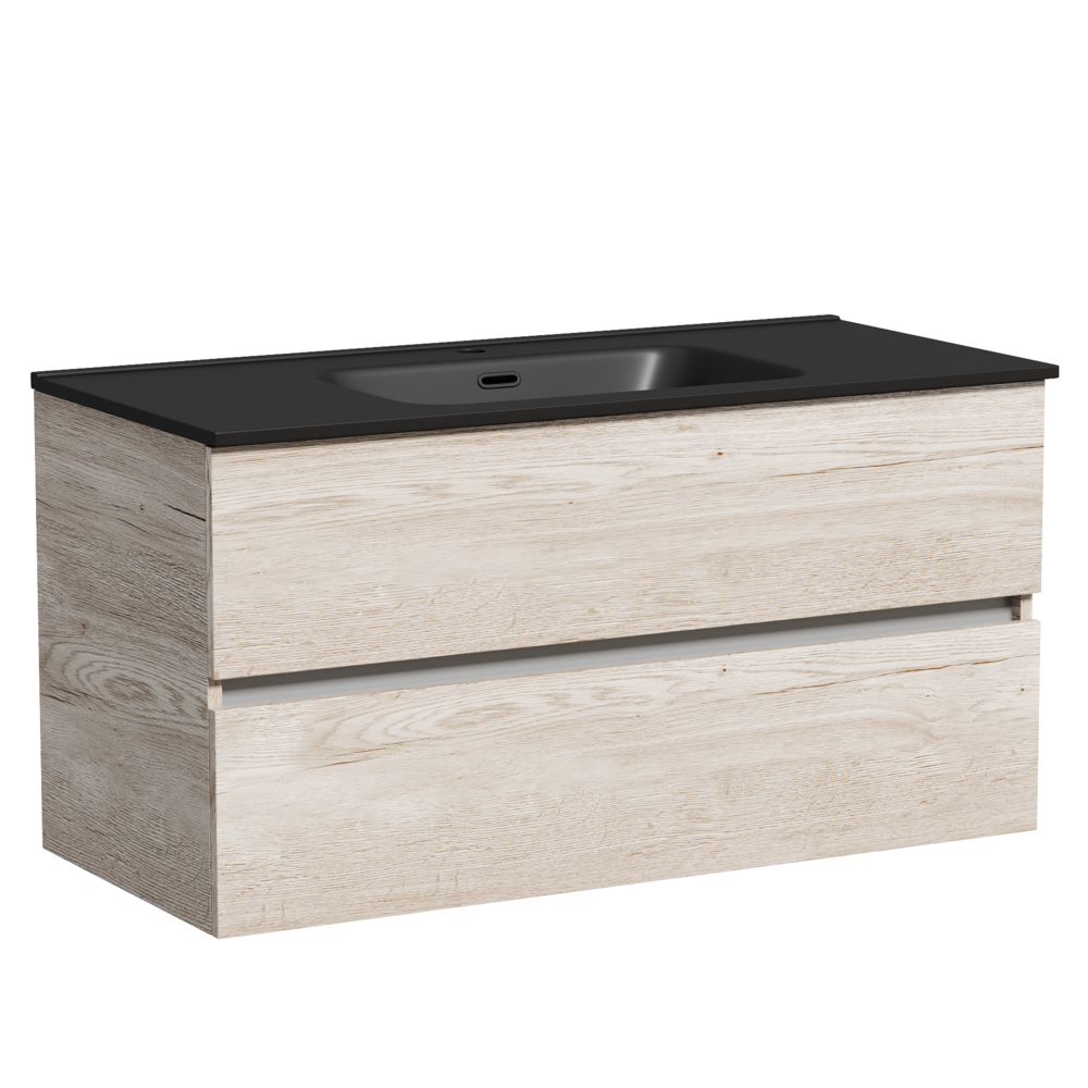 Тумба подвесная под раковину Sancos Urban, дуб галифакс натуральный 990х450х550