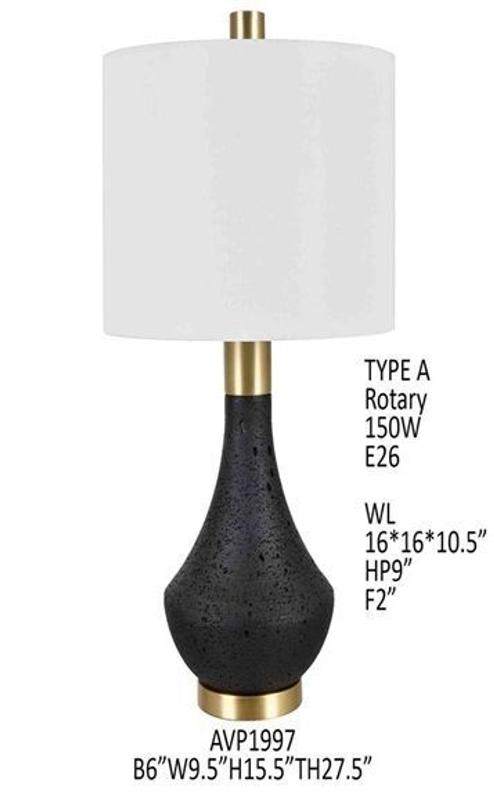 Лампа настольная Ryder Lava Stone