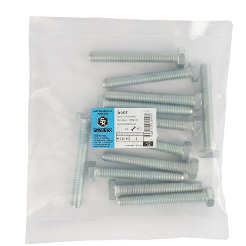 Болт М12х90 мм с шестигранной головкой DIN 933 кл 5,8