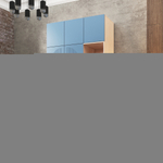 Шкаф Агератум МДФ двухсекционный с антресолью и стеллажом Сапфир структурный (0,3) G4018-62A матовая - Дуб молочный 8622  170*50*260