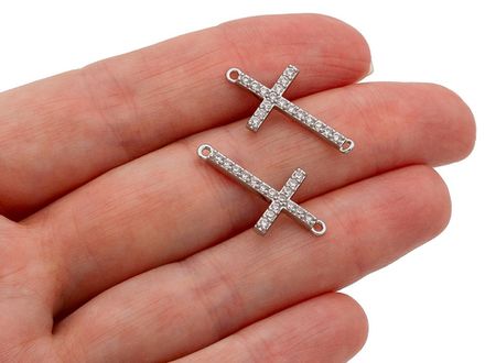 Коннектор "Крест" 23мм, со стразами