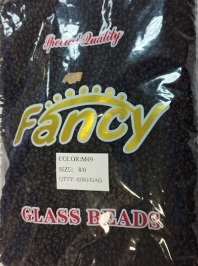 Бисер некалиброванный матовый, 450 гр, размер 8/0, пр-во Китай, чёрный