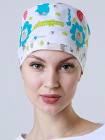 Колпак медицинский К-117 100% хлопок с принтом львы