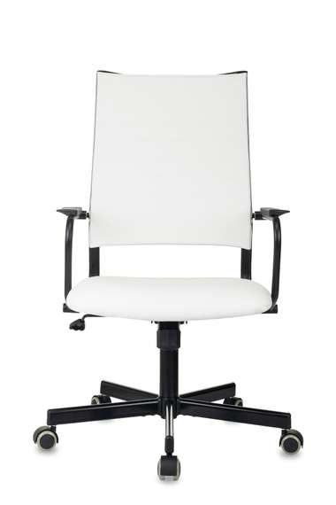 Кресло руководителя Бюрократ CH BALANCE белый экокожа крестов. металл черный