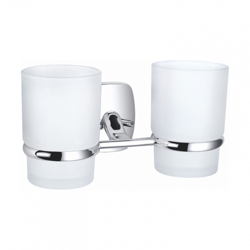 Два стакана для зубных щеток с держателем WONZON & WOGHAND PORTO, Хром (WW-1801)