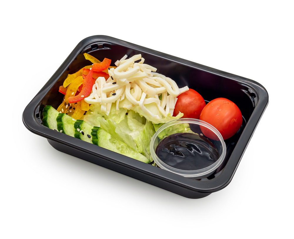 Салат с кальмаром и соусом унаги 200 гр