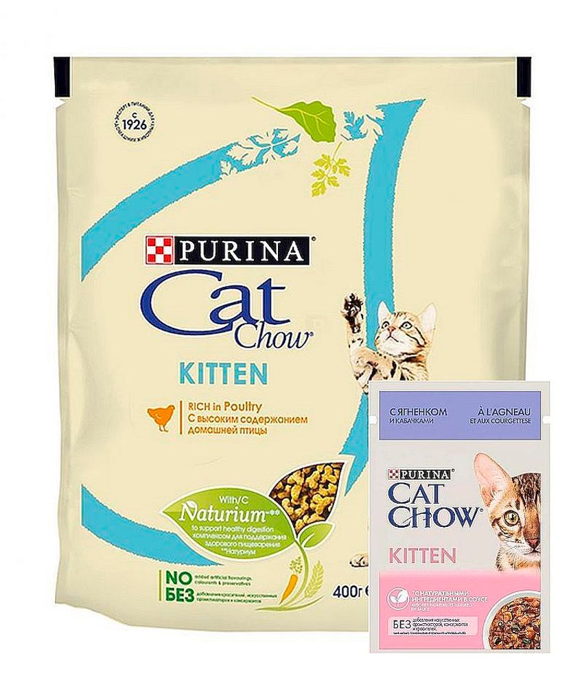CAT CHOW KITTEN сухой корм для котят 400г+85г ПРОМО-ПАК (12478651)