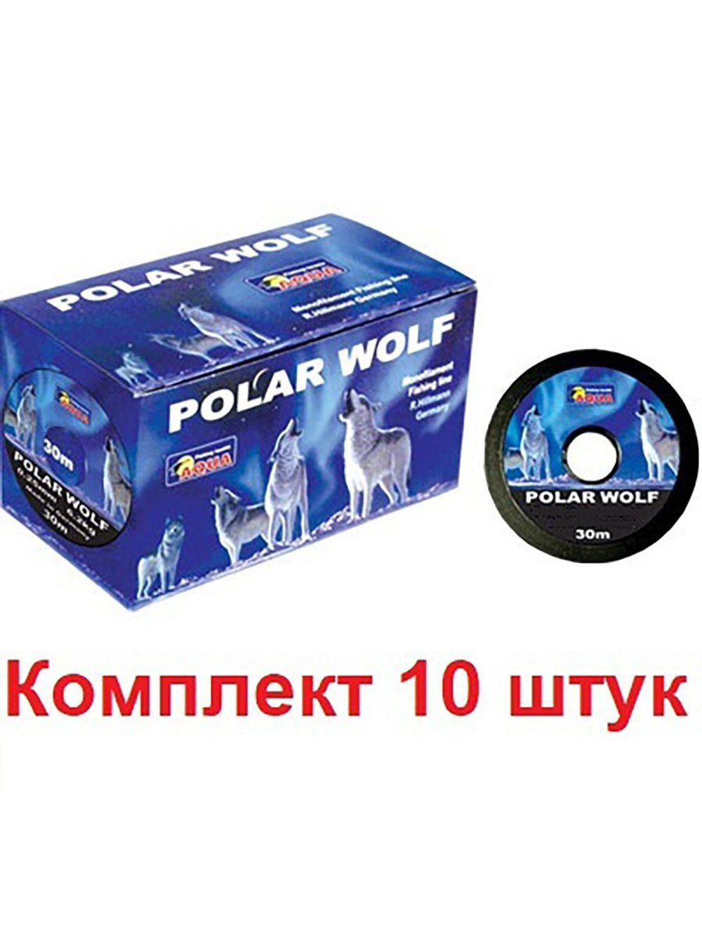 Леска зимняя рыболовная Polar Wolf 0,10mm 30m, 1 штука