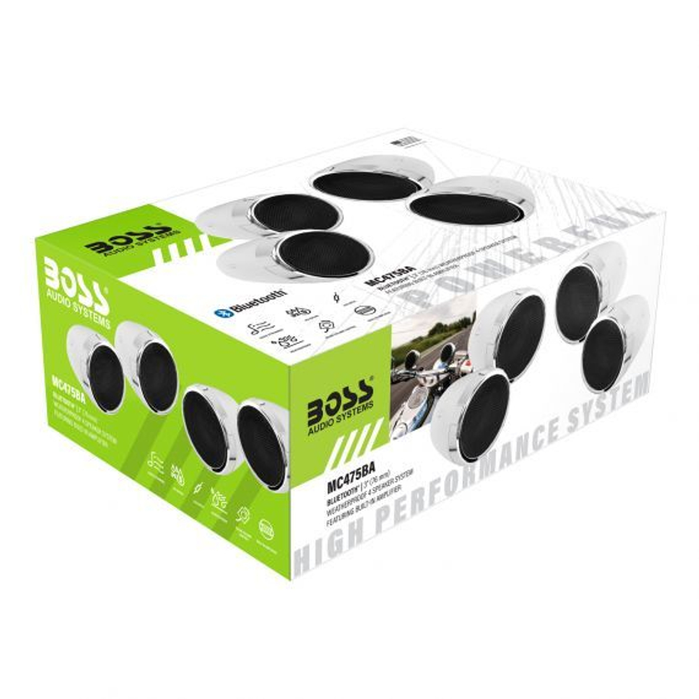 Аудиосистема мото Boss Audio 1000W, Bluetooth, 4x3''