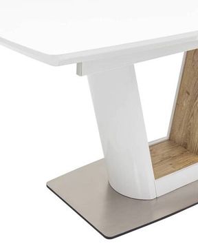 Стол обеденный Atlant раскладной 160-200*90 глянцевый белый