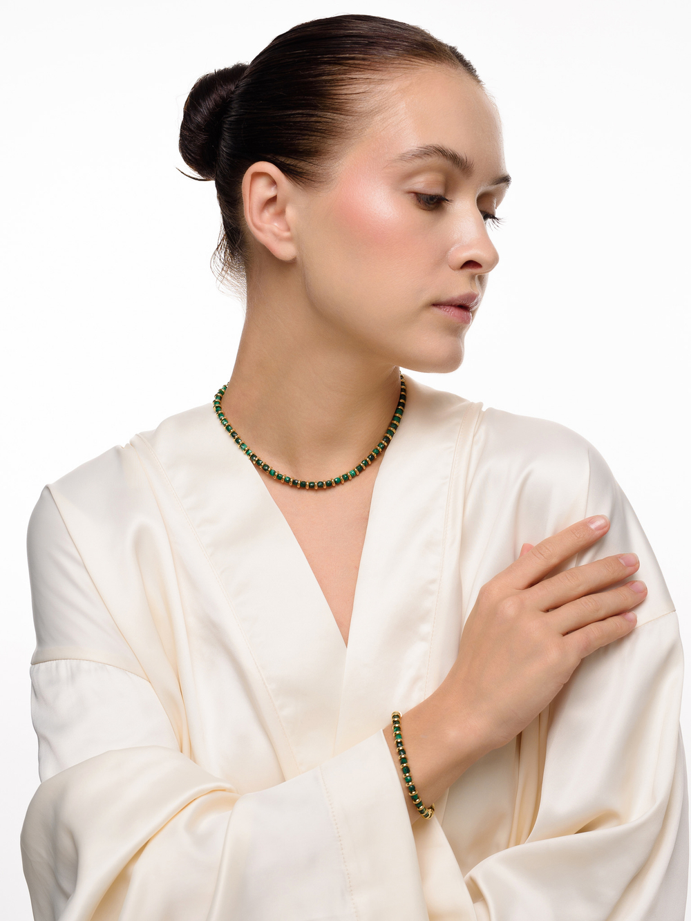 Браслет "Plane Malachite" Gold