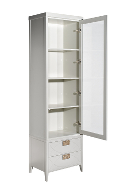 Шкаф-витрина 1 стеклянный фасад с тумбой прикроватной с 2-мя ящиками Garda Decor