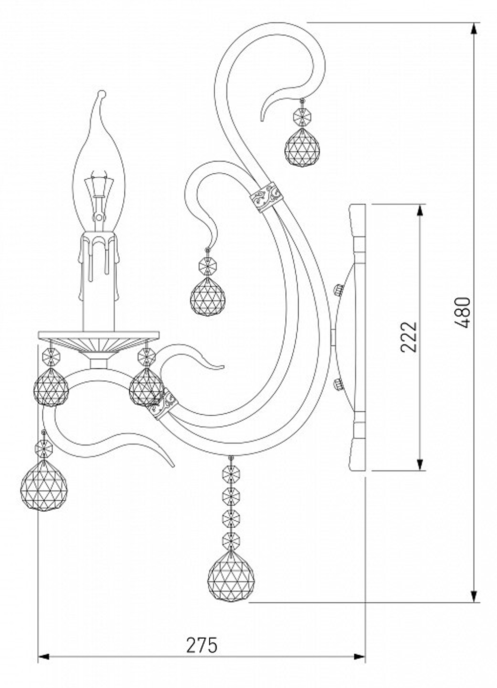 Бра Eurosvet Ernin 12505/1 античная бронза Strotskis