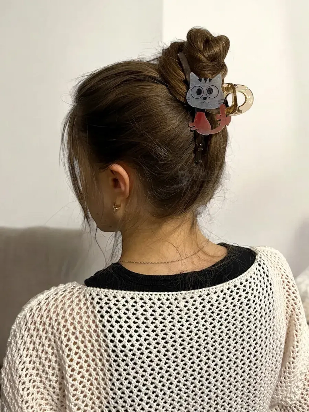 Заколка крабик краб для волос женский детский кот котик