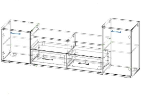 Тумба-ТВ ПАРУС-2 дуб крафт золотой / белый