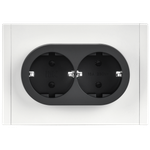 FORTE&PIANO Розетка 2-местная с заземлением без защитных шторок безвинтовое крепление 16А FP224M металл белый IEK