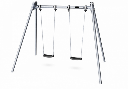 Качели с двумя сиденьями Н=2,5 м, гальванизированная сталь, с системой антизакручивания